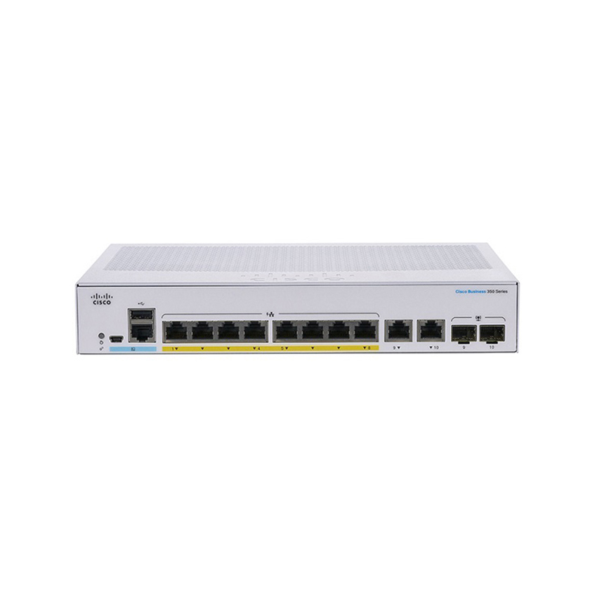 Switch Cisco CBS350-8FP-E-2G-EU 8 port GE POE+, 120W power budget, Ext PS, 2x1G SFP/COPPER  ảnh 2