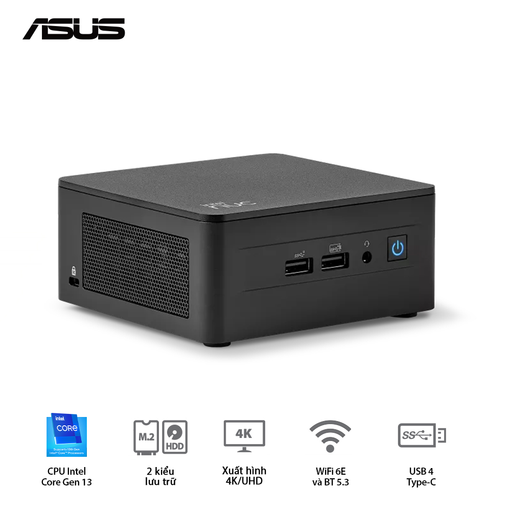 Bộ Mini PC ASUS Intel NUC13 PRO Tall RNUC13ANHi3 ( i3-1315U/ 2xDDR4-3200 / 3xNVMe, SATA/ 2x HDMI 2.1/2x DP 1.4a/ VESA MOUNT ) ảnh 2