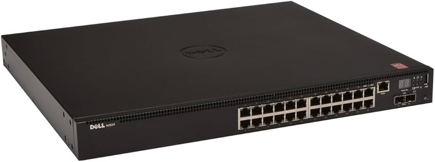 N2024P Dell EMC PowerSwitch 24 Ports PoE+ (30.8W Per Port), 2x SFP+ Uplink