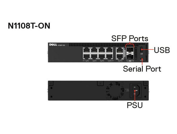 N1108T-ON Dell EMC PowerSwitch 8 Ports GE, 2 Combo Uplink ảnh 3