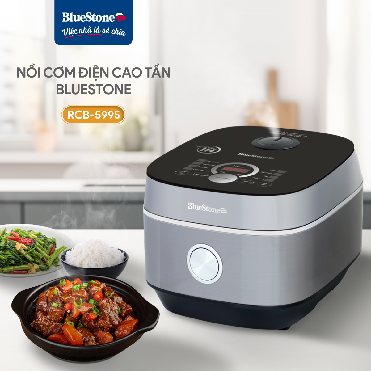 Nồi Cơm Điện Cao Tần BlueStone RCB-5995 1.5 Lít 1200W ảnh 4