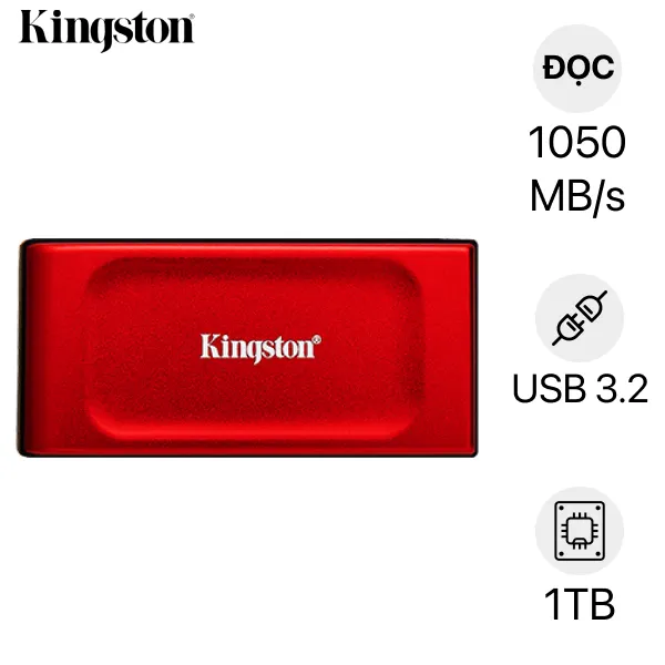 Ổ cứng di động SSD Kingston XS1000 USB 3.2 Gen 2 1TB Đỏ ảnh 1