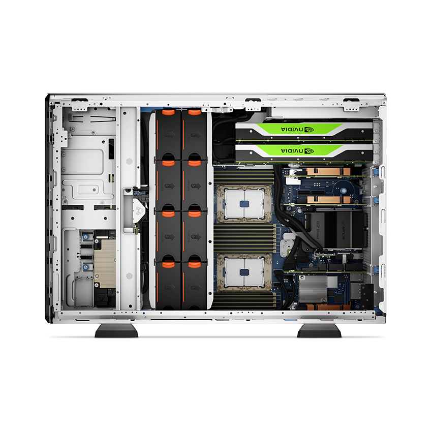 Server Dell PowerEdge T550 (8x3.5"/Xeon Silver 4310/16GB RAM/2TB NLSAS 3.5" HDD/PERC H755/iDRAC9 Ent/BC5720QP OCP/Bezel/DVDRW/1400W) ảnh 2