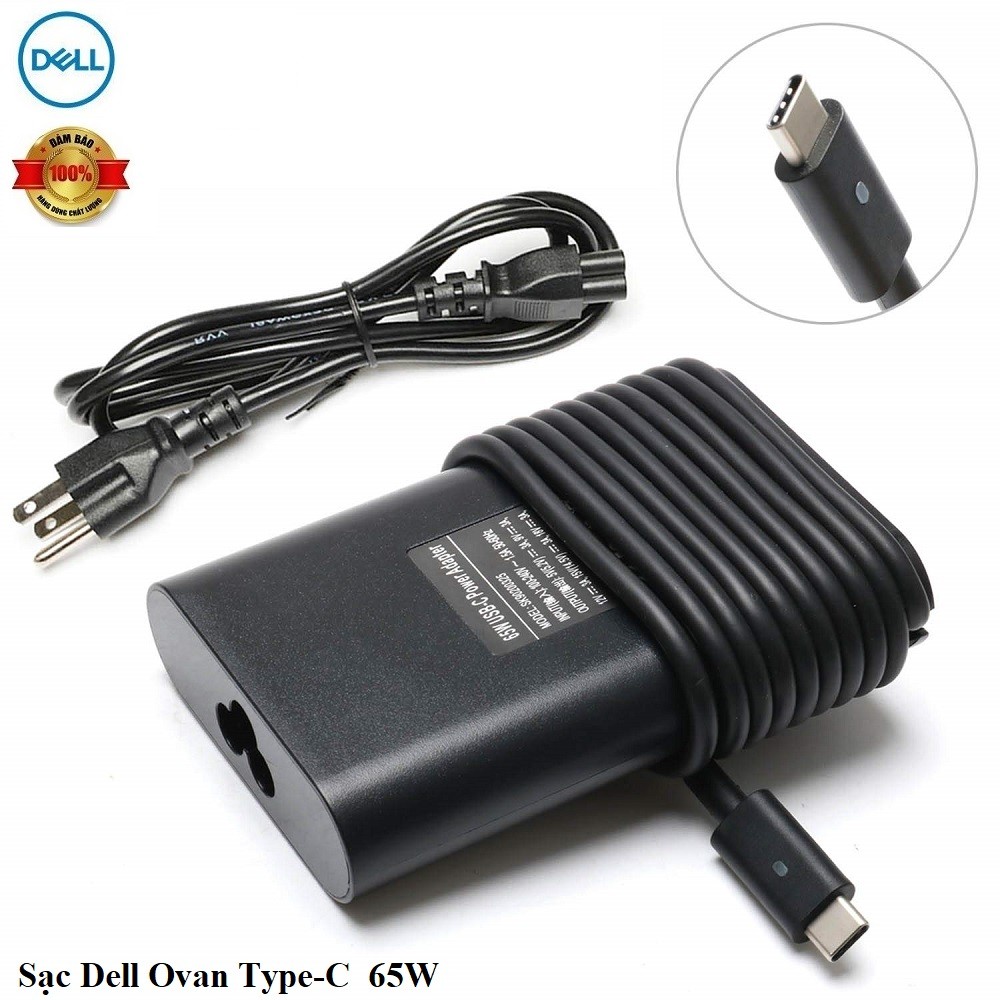 BỘ SẠC LAPTOP DELL 20V- 3.25A (65W) CHÂN SẠC USB TYPE-C OVAN