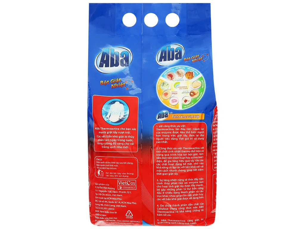 Bột giặt nhiệt Aba sạch tinh tươm túi 2.9kg ảnh 2