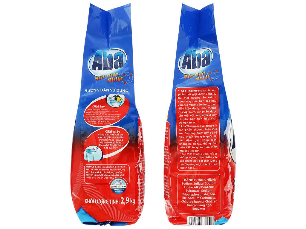 Bột giặt nhiệt Aba sạch tinh tươm túi 2.9kg ảnh 3