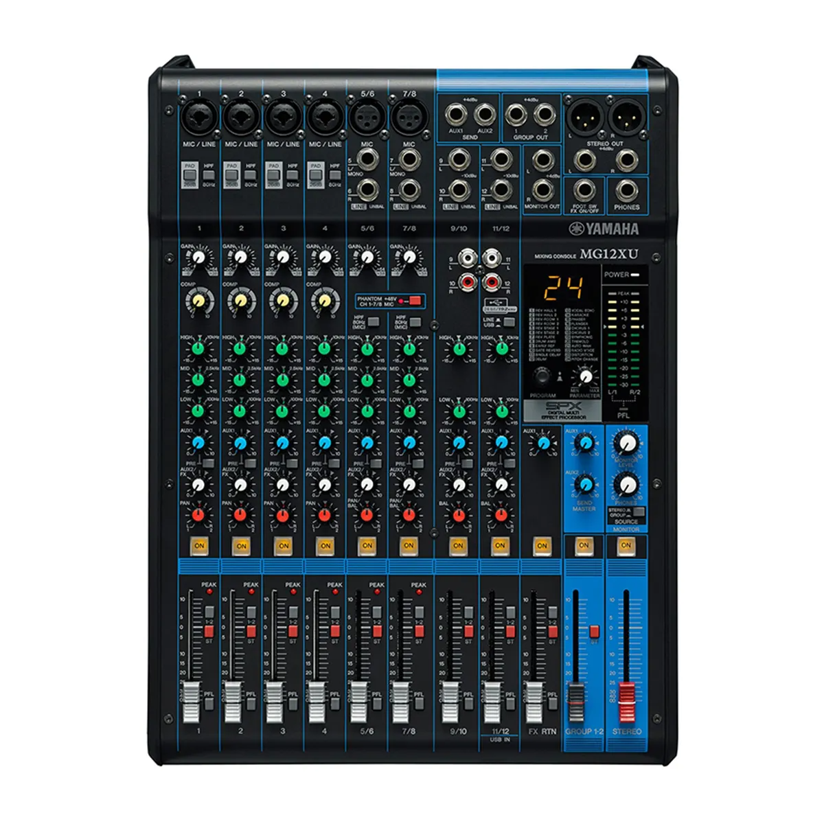 Bàn mixer Yamaha MG12XU (Mixer Analog, 12 kênh, 4 Mono, 4 Stereo)