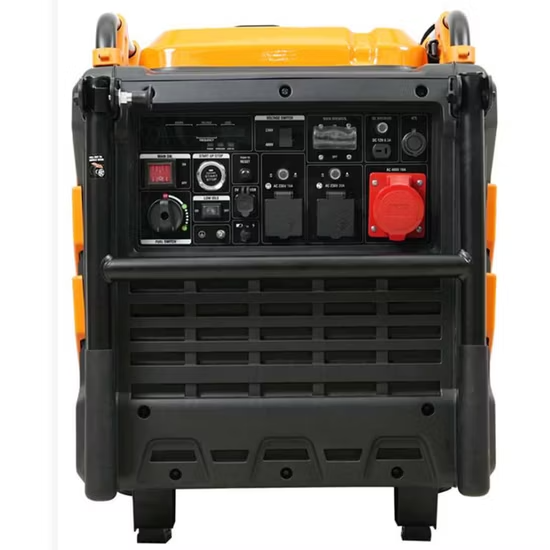Máy phát điện ba pha điện áp kép 458cc 8kw 380V, công suất tối đa 9kw 220V, máy phát điện biến tần một pha có bánh xe và tay cầm ảnh 3