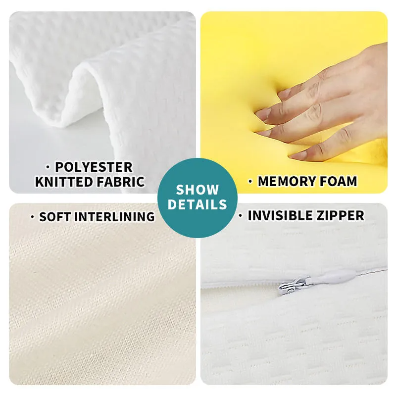 Gối kê cổ định hình chỉnh hình, chất liệu polyester, mút hoạt tính, có khóa kéo ảnh 4