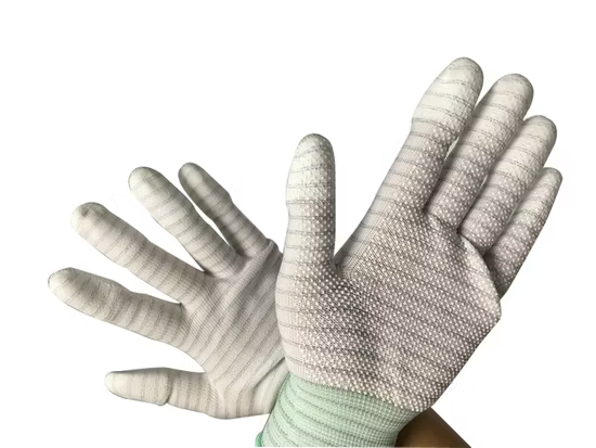 Găng tay lao động phòng sạch bằng nylon phủ PU ở lòng bàn tay ảnh 3