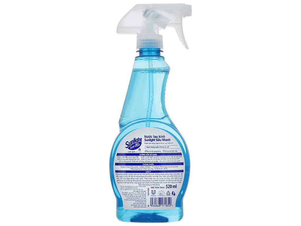 Nước lau kính siêu nhanh Sunlight chai 520ml ảnh 2