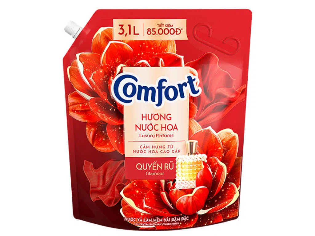 Nước xả vải Comfort hương nước hoa thiên nhiên quyến rũ túi 3.1 lít