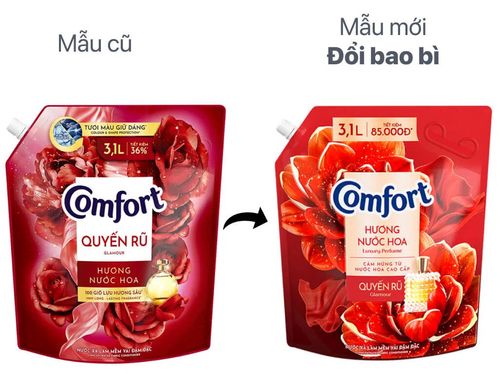Nước xả vải Comfort hương nước hoa thiên nhiên quyến rũ túi 3.1 lít ảnh 4
