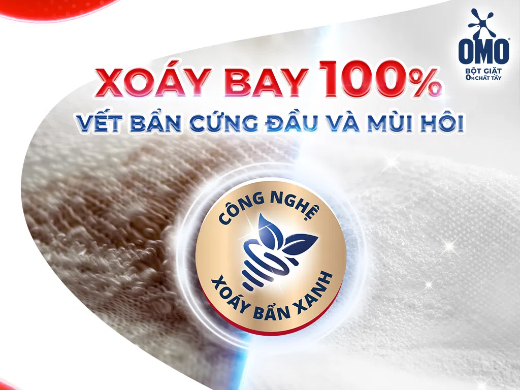 Bột giặt OMO công nghệ giặt xanh giúp xoáy bay vết bẩn loại bỏ mùi hôi túi 5.5kg ảnh 3