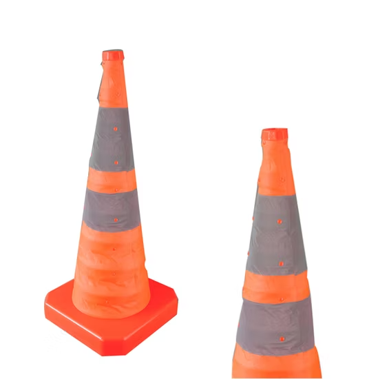 Cọc phân làn giao thông phản quang an toàn, có thể thu gọn, gấp gọn, đường kính 45cm. ảnh 2