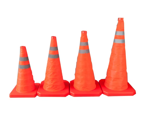 Cọc phân làn giao thông phản quang an toàn, có thể thu gọn, gấp gọn, đường kính 45cm. ảnh 3