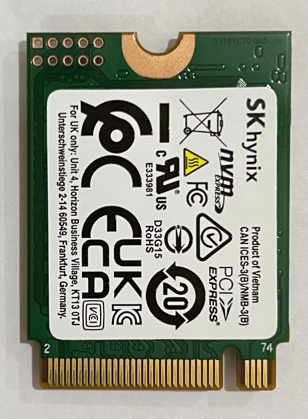 SSD Hynix 256GB M2 2230 PCIe Gen 4.0 ảnh 2