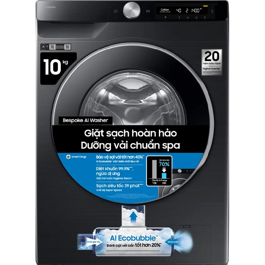 Máy giặt Samsung Inverter 10 kg WW10DG6U34LBSV Chính Hãng
