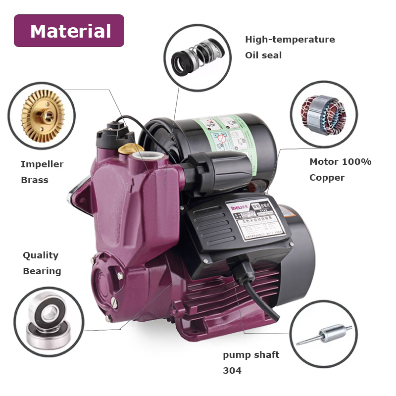 Máy bơm nước gắn nổi 220V áp suất cao, loại nhỏ, chạy bằng điện, dùng cho vườn nhà ảnh 3
