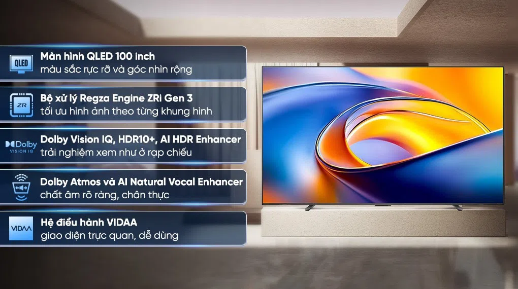 Smart Tivi QLED Toshiba AI 4K 100 inch 100Z570RP ảnh 4
