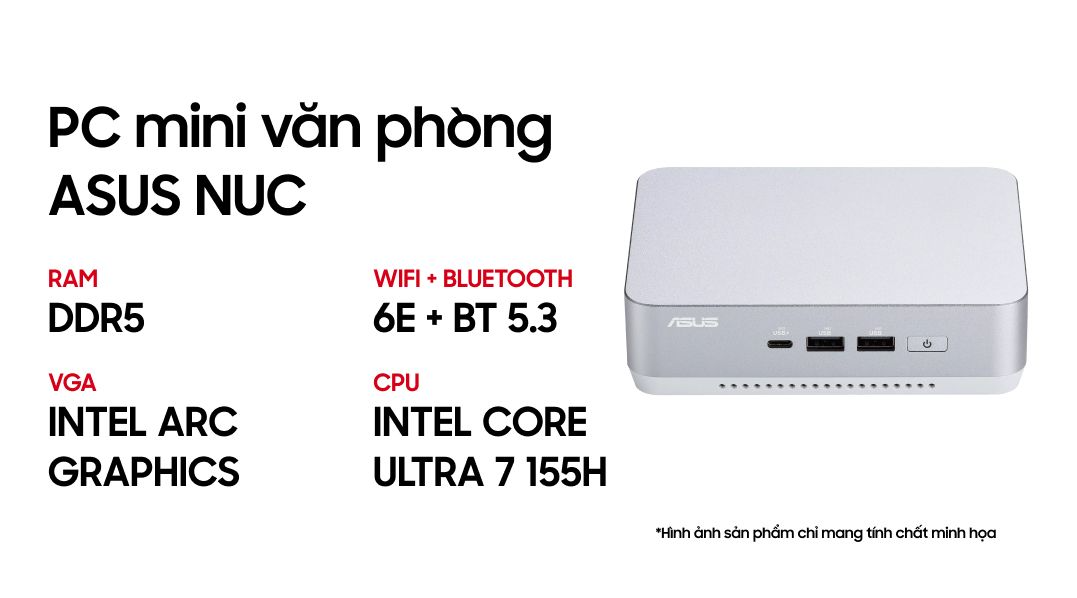 PC Mini Asus NUC 14 PRO+ Revel Canyon White U7 ảnh 2