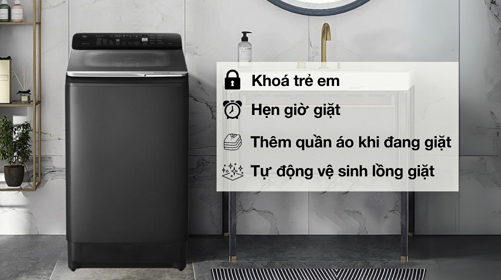 Máy giặt Hitachi Inverter 12 kg LTL 12MVJWT GG ảnh 4