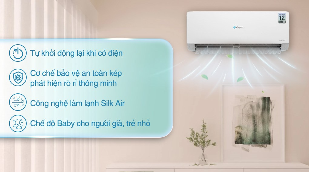 Máy lạnh Casper Inverter 1.5 HP QC-12IS36 ảnh 2