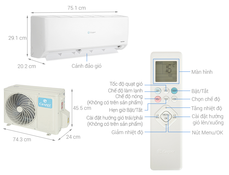 Máy lạnh Casper Inverter 1.5 HP GC-12IS35 ảnh 3