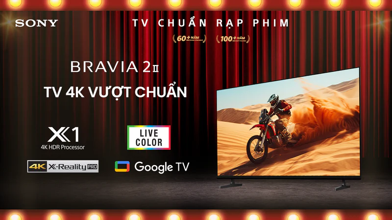 Sony Google TV 4K LED NỀN BRAVIA 2 II 55 Inch K-55S25VM2 ảnh 3