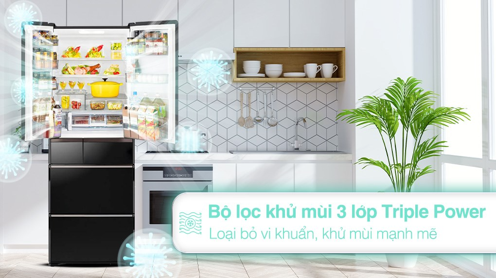 Tủ lạnh Hitachi Inverter 615 lít Multi Door R-WX620KV ảnh 4