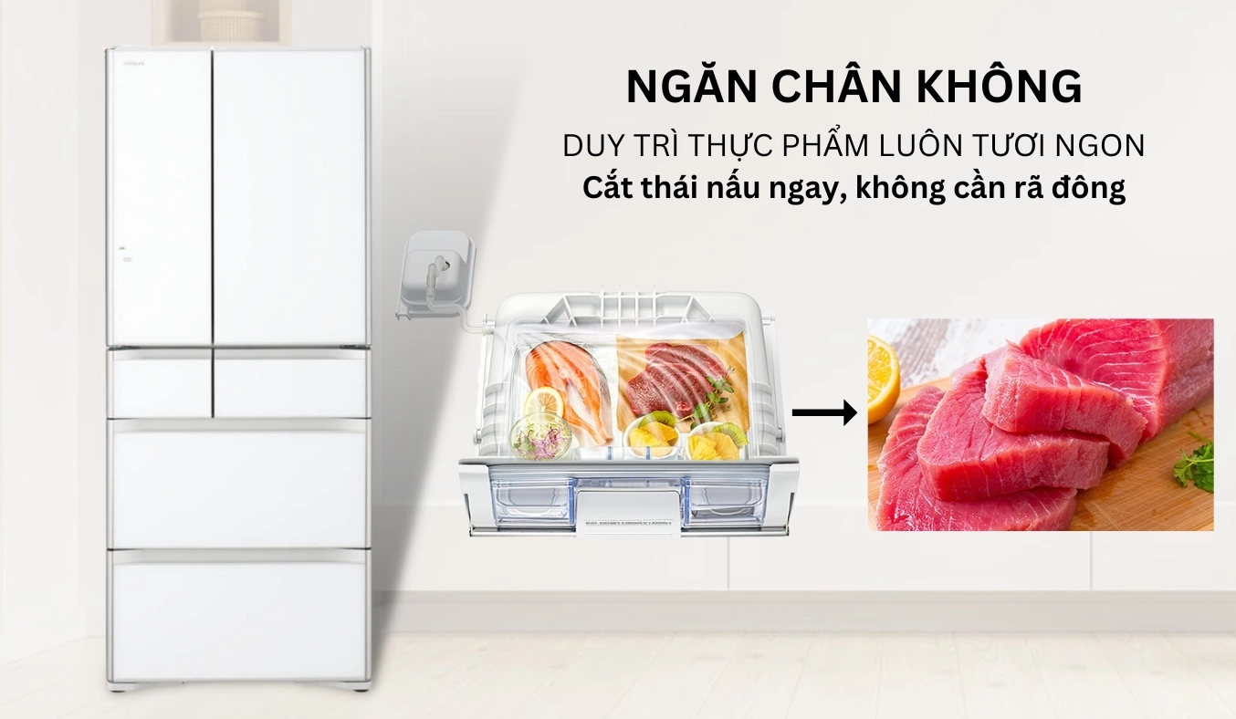 Tủ lạnh Hitachi Inverter 615 lít R-WX620KV (XW) ảnh 2