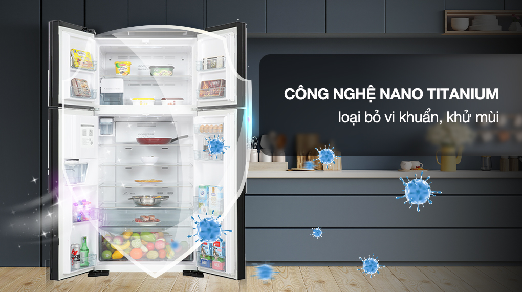 Tủ lạnh Hitachi Inverter 540 lít Multi Door R-FW690PGV7X GBK ảnh 4