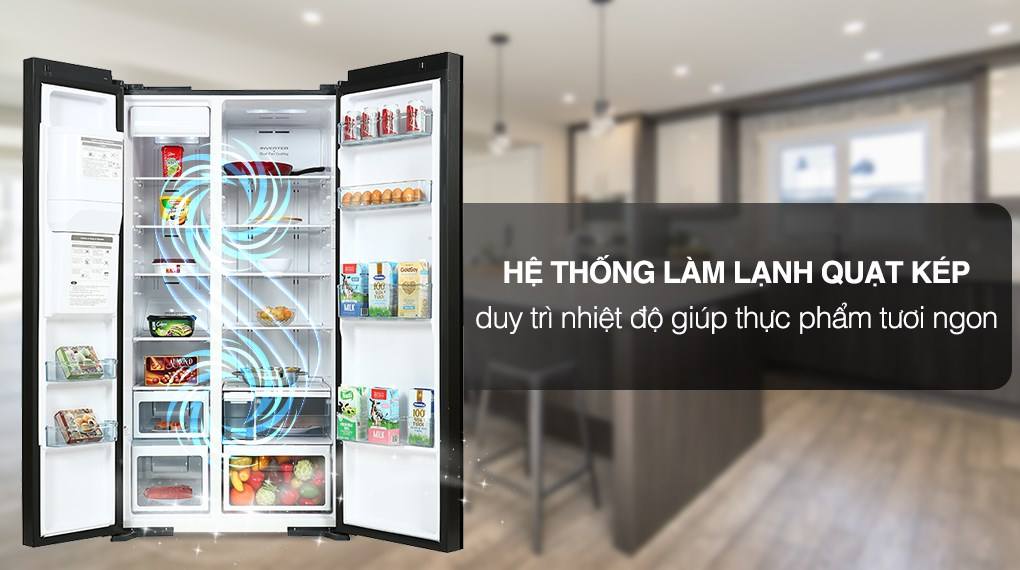 Tủ lạnh Hitachi Inverter 573 lít Side By Side R-SX800GPGV0 GBK ảnh 3