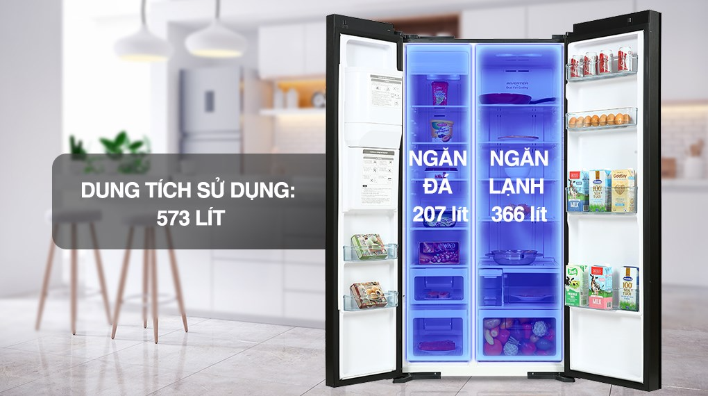 Tủ lạnh Hitachi Inverter 573 lít Side By Side R-SX800GPGV0 GBK ảnh 4