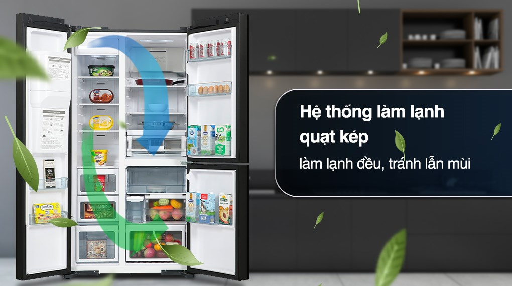 Tủ lạnh Hitachi Inverter 569 lít Side By Side R-MX800GVGV0 GBK ảnh 3