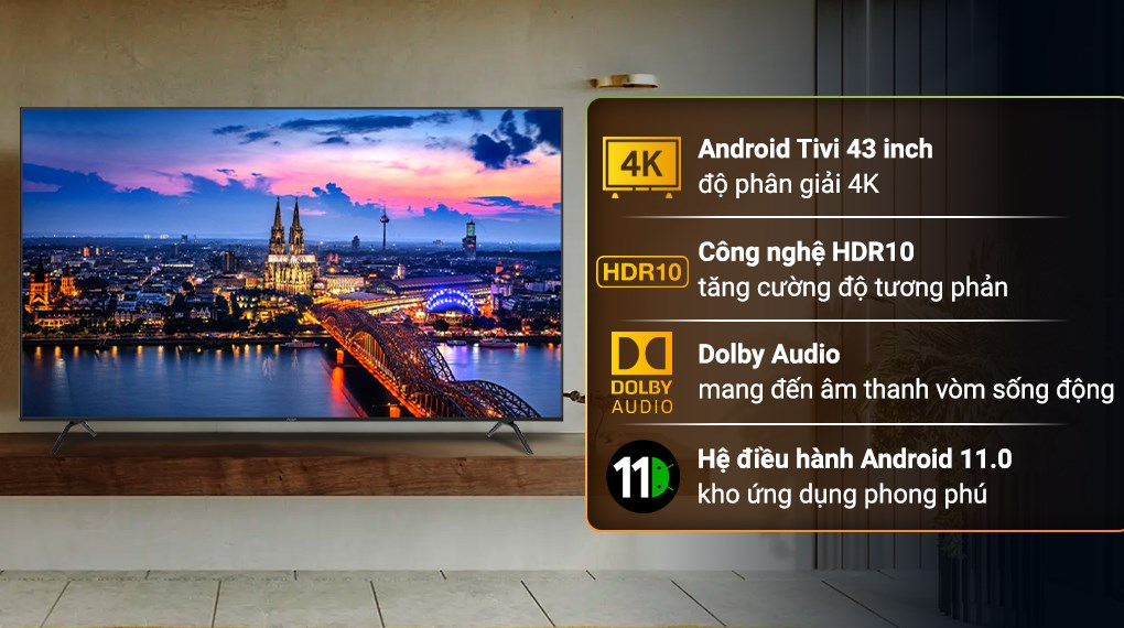 Android Tivi Aqua 4K 43 inch AQT43K800UG ảnh 5