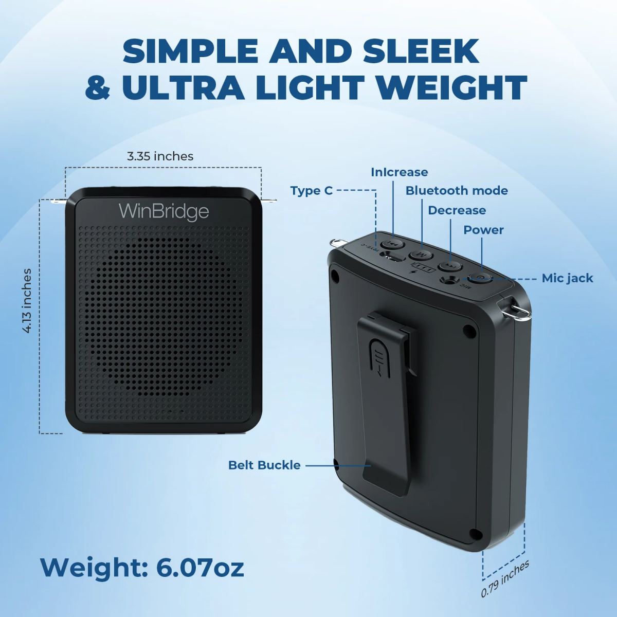 Máy trợ giảng WinBridge WB008U Voice Amplifier UHF Wireless linh hoạt ảnh 2