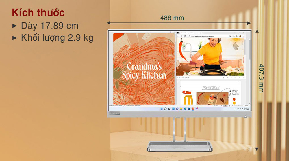 Màn Hình Lenovo L22i-40 [67AEKACBVN] (21.5 inch - FHD - IPS - 75Hz - 4ms - FreeSync - Speaker) ảnh 2
